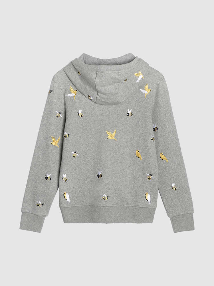 Premium 100% Cotton Embroidered Hoodie - Artistic Zip - Up Hooded Sweatshirt | Thom Browne
