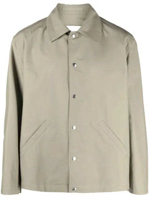 Jil Sander logo-print cotton shirt jacket