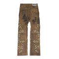 BROWN GARDEN GLASS PATCHED PANTS