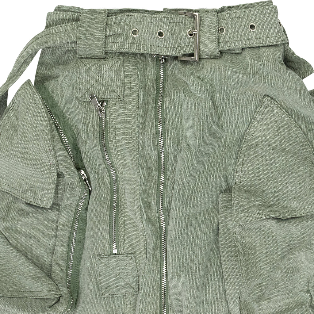GREEN MULTI POCKET SKIRT