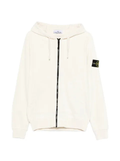 Stone Island 6100061 organic cotton fleece regular-fit zip-up hoodie with pockets
