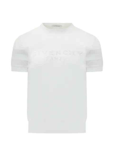 Givenchy T-Shirt in knitted cotton with logo jacquard