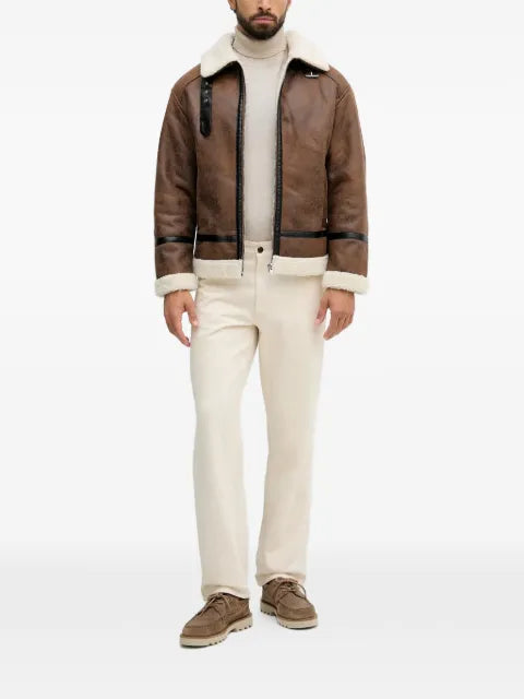 Lindbergh shearling-trim jacket