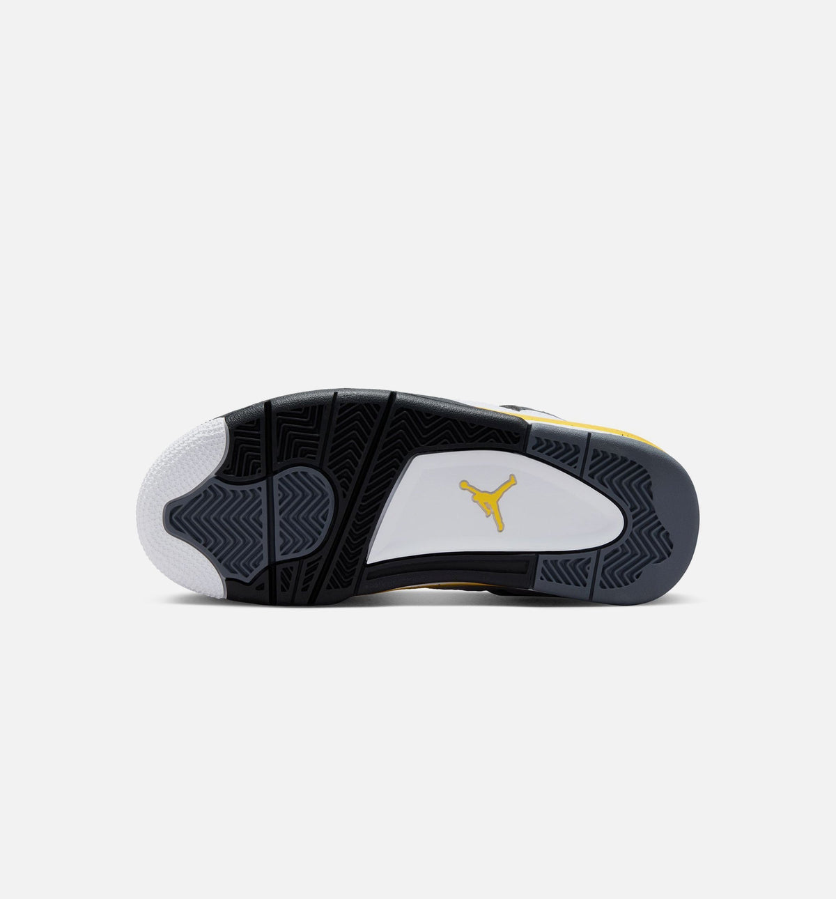 Air Jordan 4 Retro Rare Air Tour Yellow Big Kids' Sneakers - White / Dark Blue-Grey / Black / Tour Yellow
