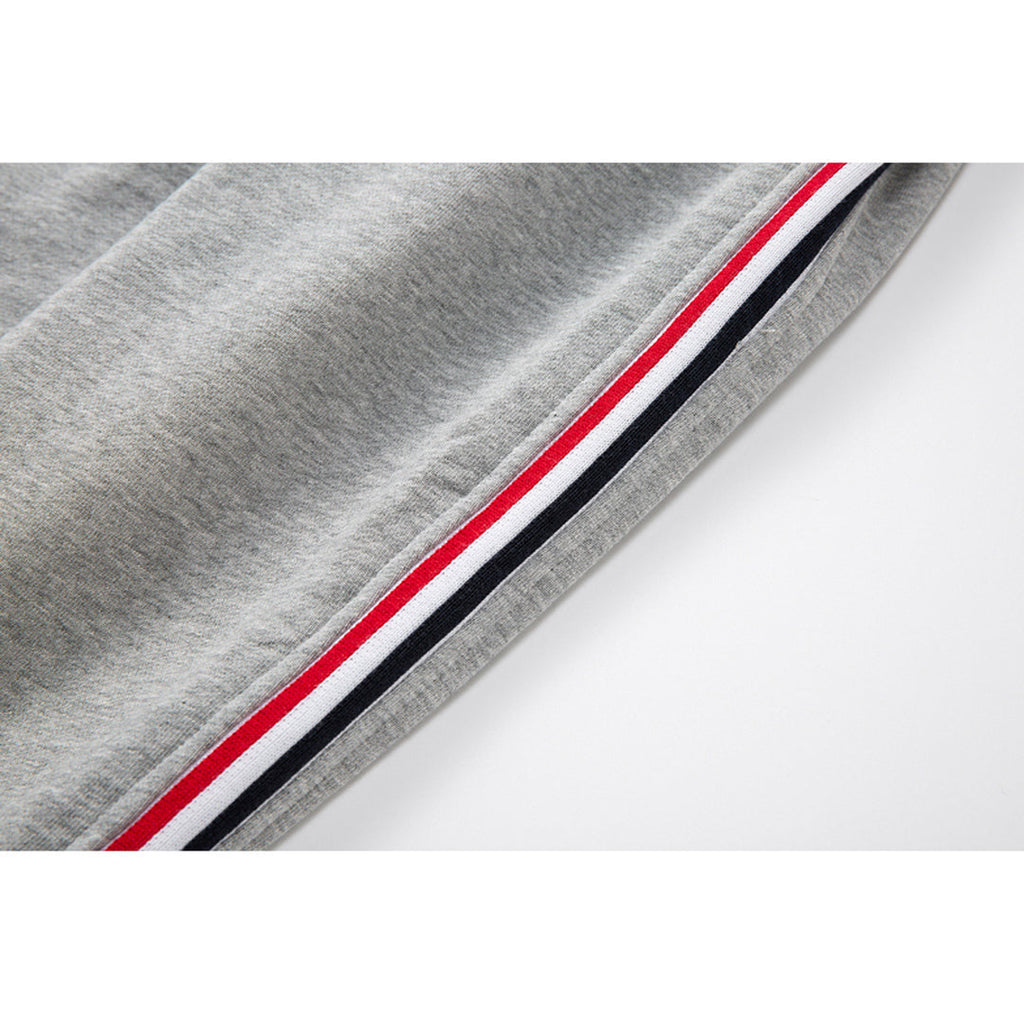 Thom Browne Style Unisex Casual Sweatpants with Signature Four-Bar Detail