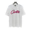 Corteiz CRTZ Script Graffiti Oversized Tee – White/Pink