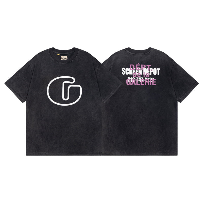 Gallery Dept Vintage Washed Graphic Short Sleeve Tee Streetwear Unisex