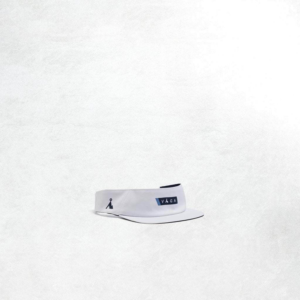 VAGA Feather Racing Visor: White / Navy Blue