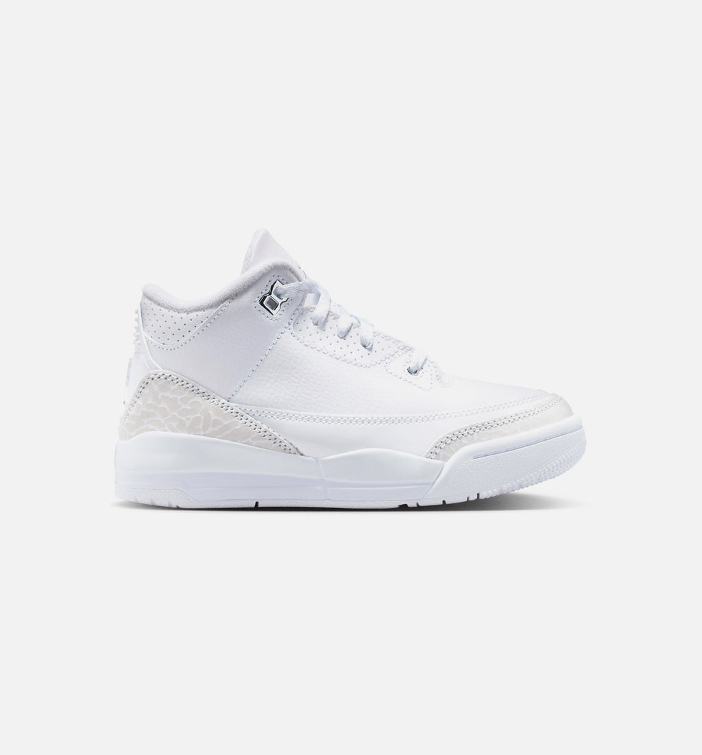 Air Jordan 3 Retro White And Silver Infant/Toddler Shoes - White Metallic Silver