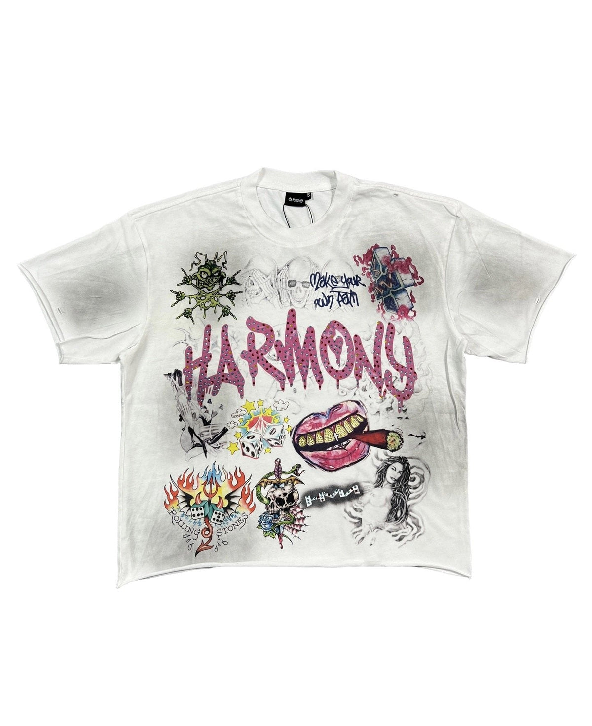 HARMONY New Age Rhinestone Graphic T-Shirt