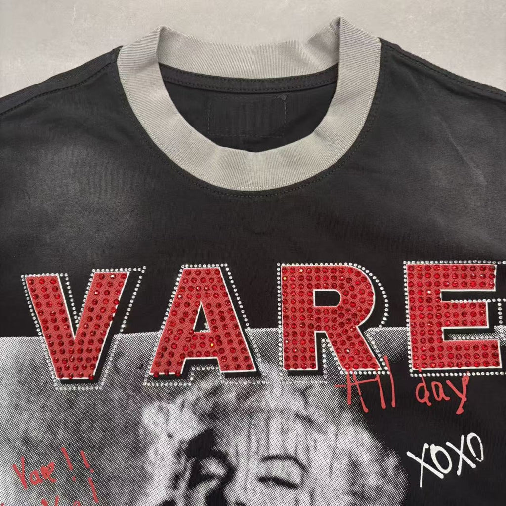 VARE ALL DAY Portrait Graphic Contrast-Sleeve T-Shirt