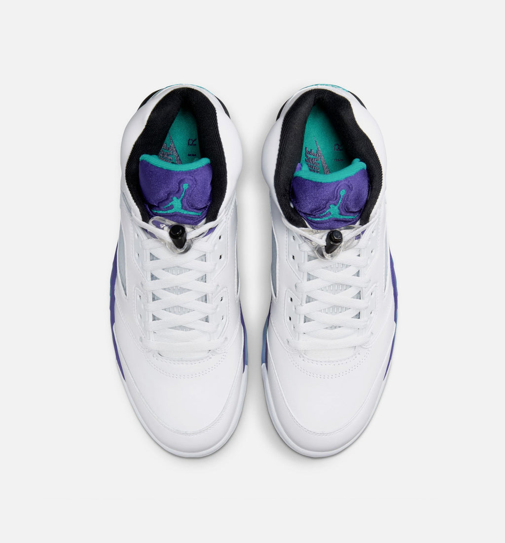 Air Jordan 5 Retro 'Grape' - Men's Lifestyle Sneaker (White/New Emerald/Grape Ice/Black)