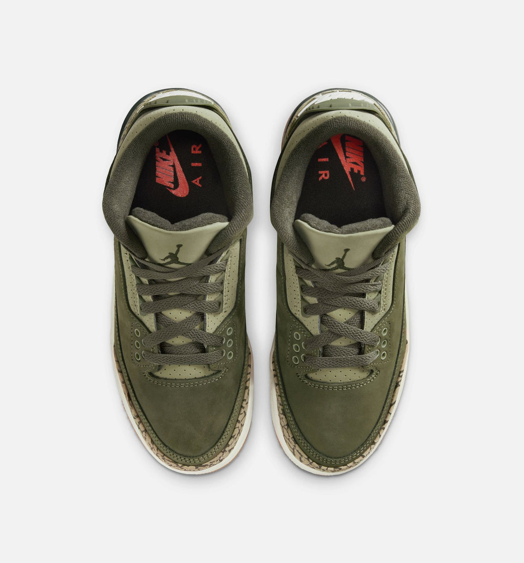 Air Jordan 3 Retro Medium Olive Grade School Lifestyle Shoes - Medium Olive/Sequoia/Neutral Olive/Sail