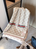 Fringed Geometric Motif Scarf