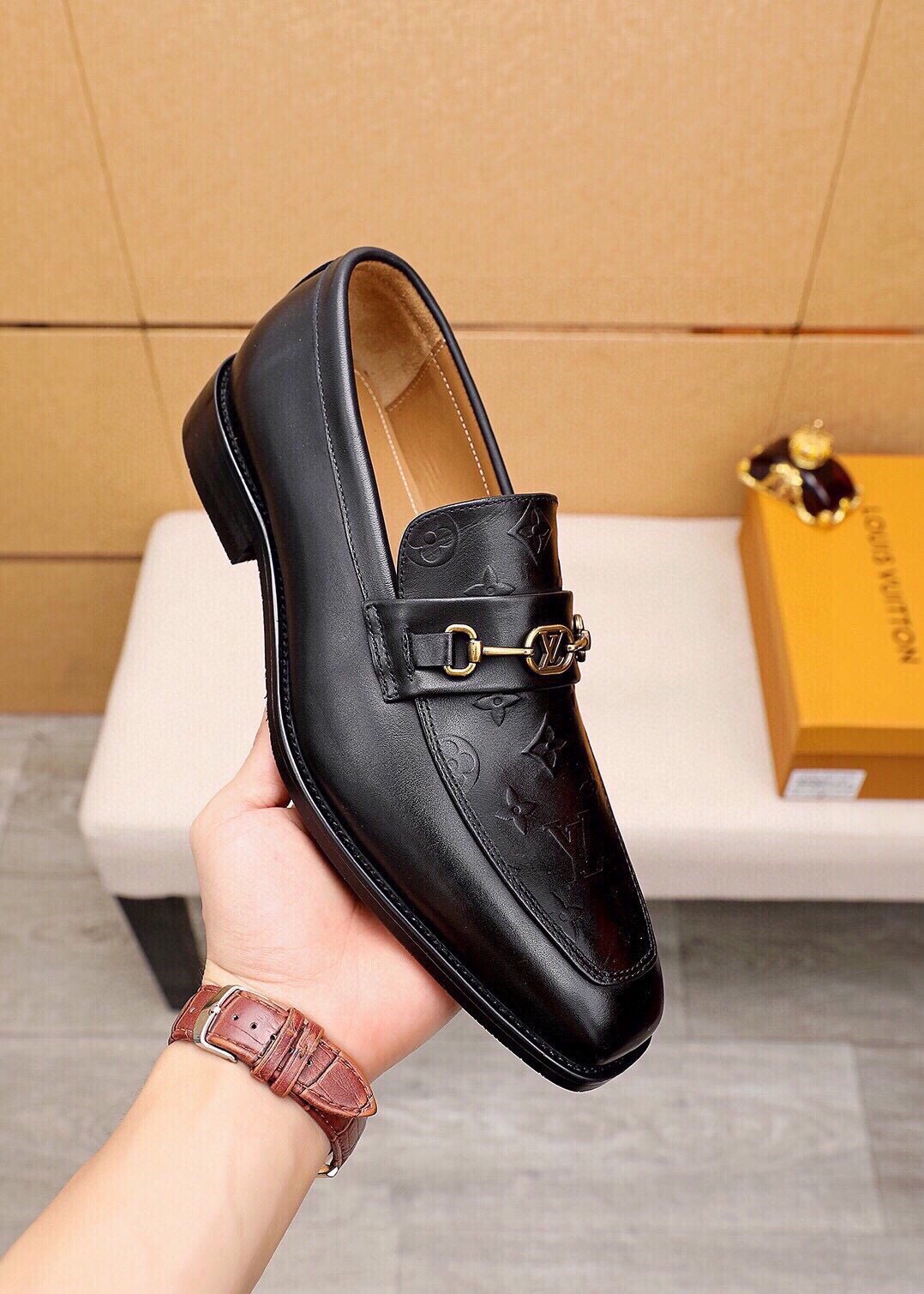 Louis Vuitton Embossed Buckle Loafers - Rubber Outsole