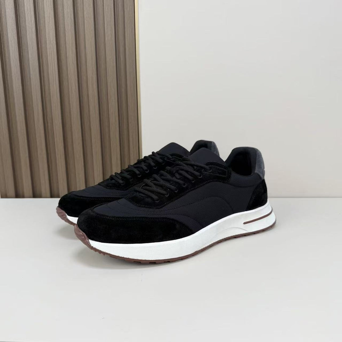 Loro Piana Men's Contrast Lace-Up Sneakers