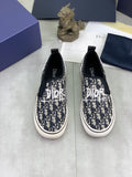 Dior Navy Pattern Slip-On Sneakers