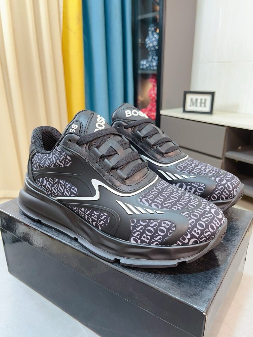Hugo Boss Men's Logo-Pattern Low-Top Sneakers