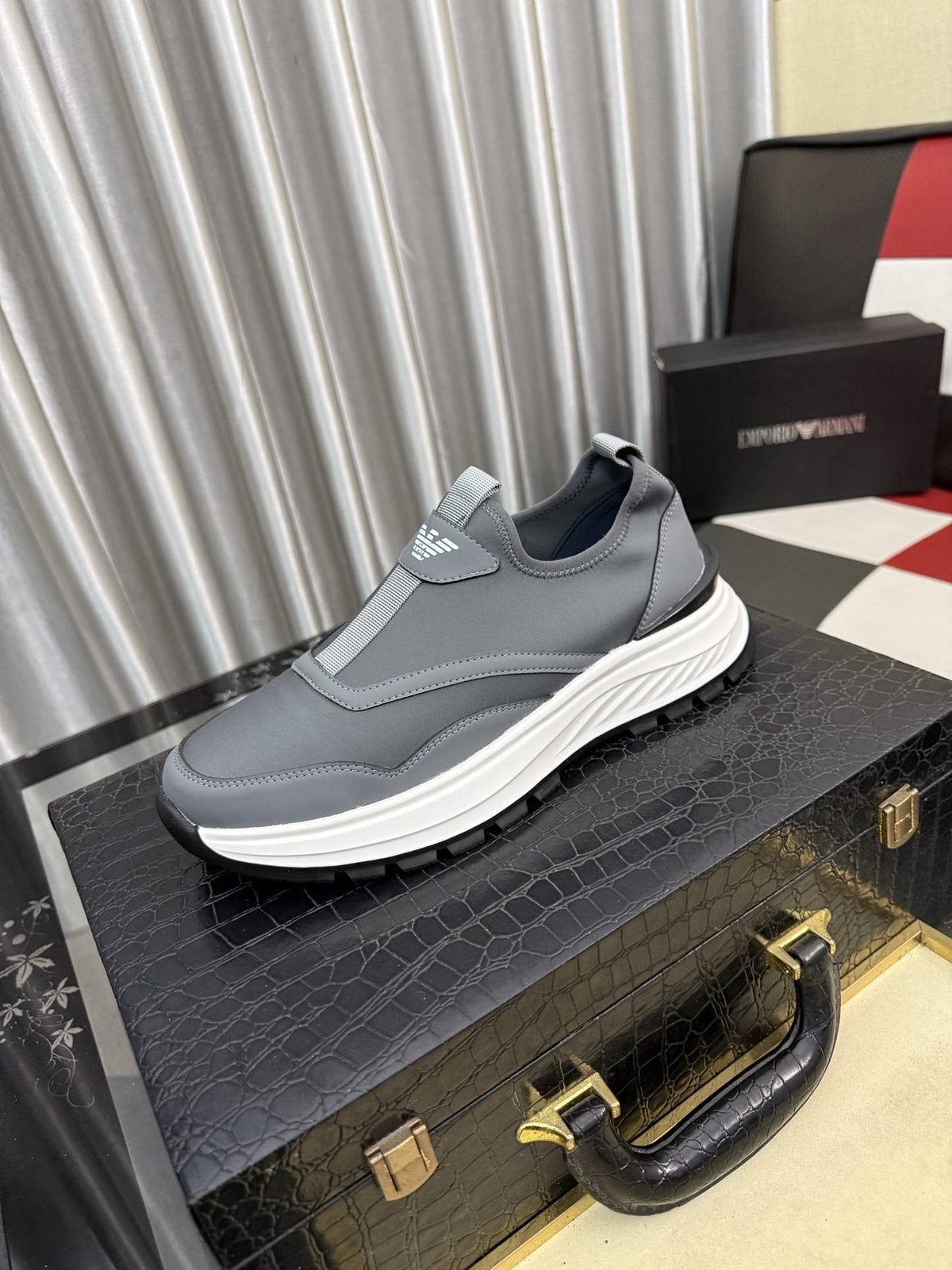 Armani Layered Slip-On Sneakers