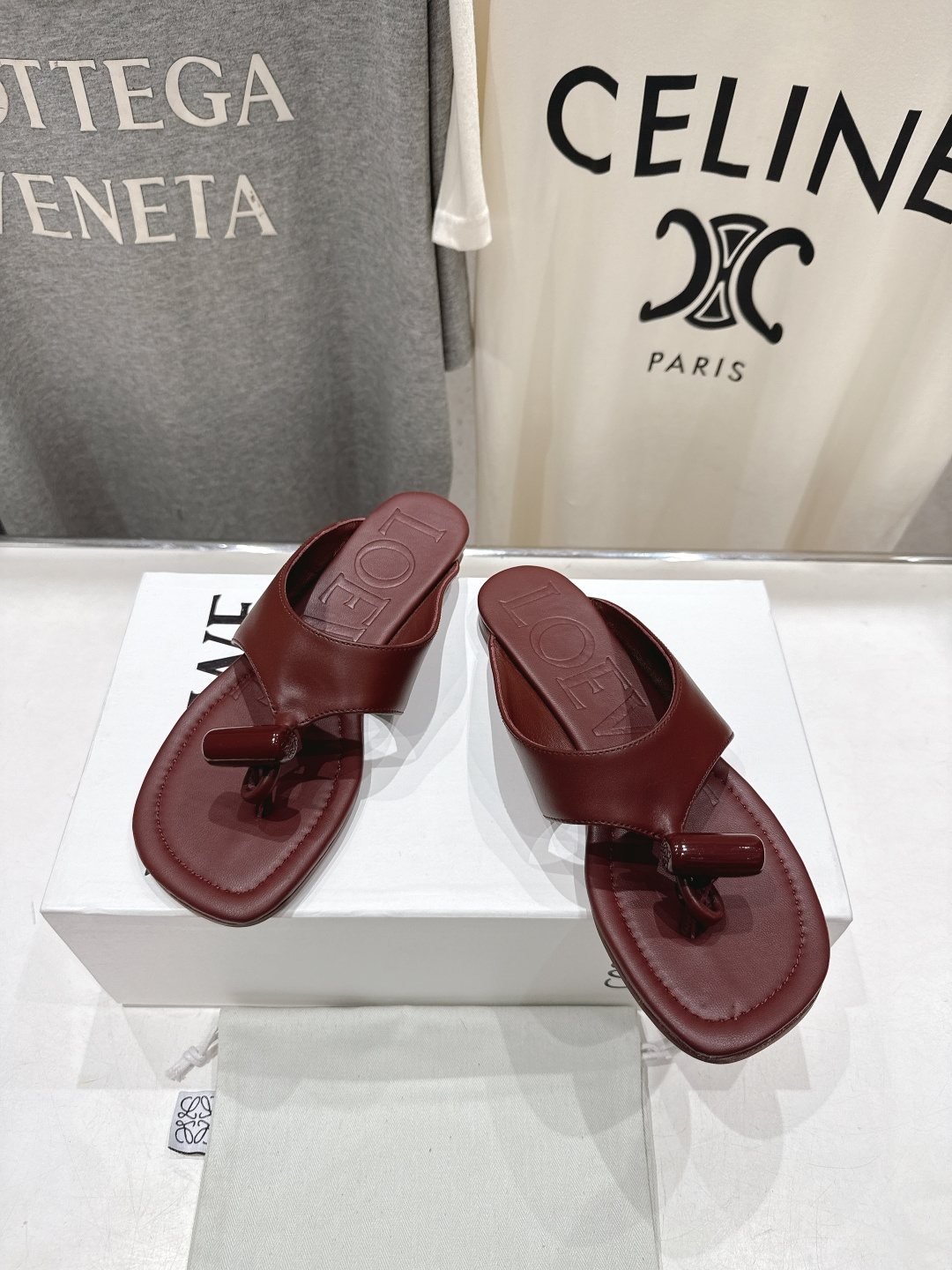 Loewe Embossed Thong Sandals