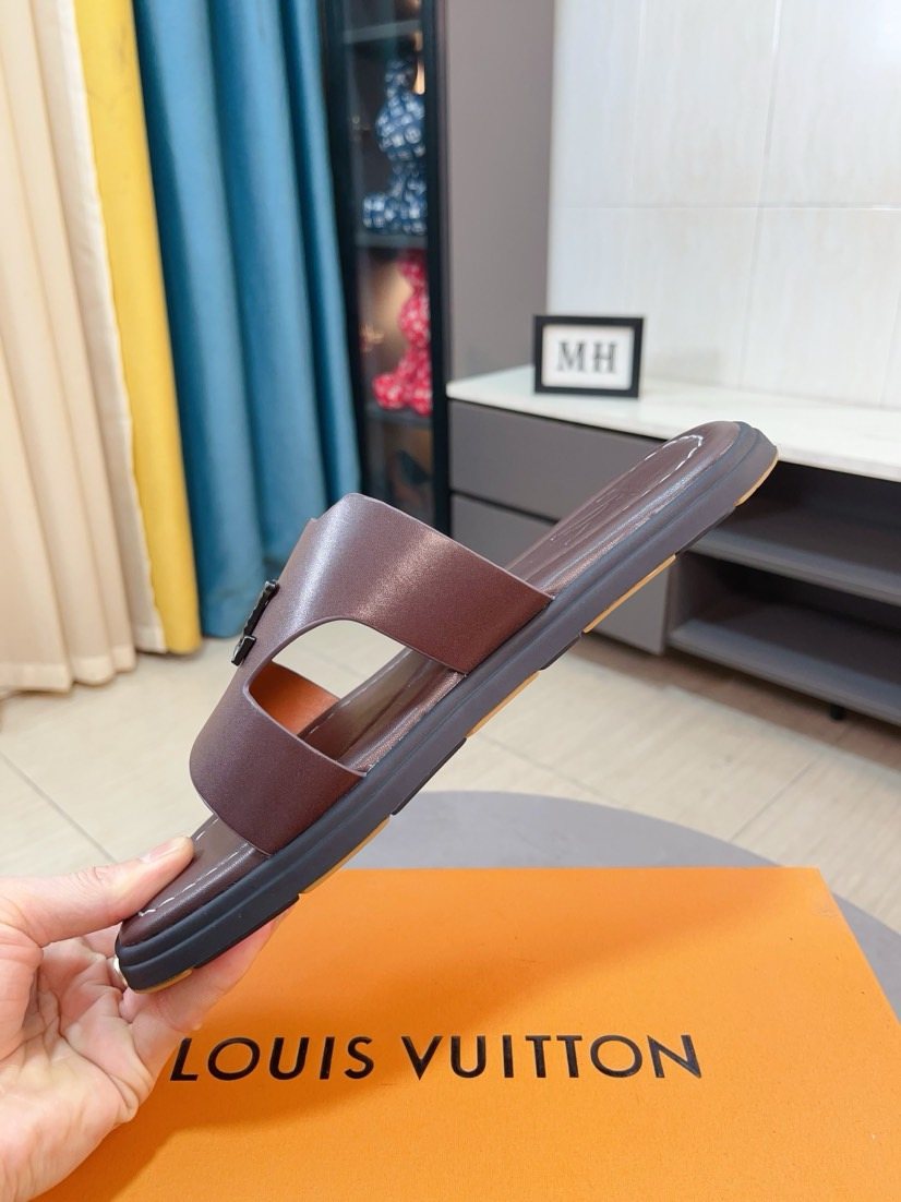 Louis Vuitton Men's Interlaced Strap Slide Sandals